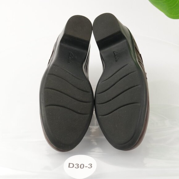 Clarks Womens Genette Arc Loafer Size 11 M Brown Leather Block Heel Bootie Shoe - Picture 8 of 12